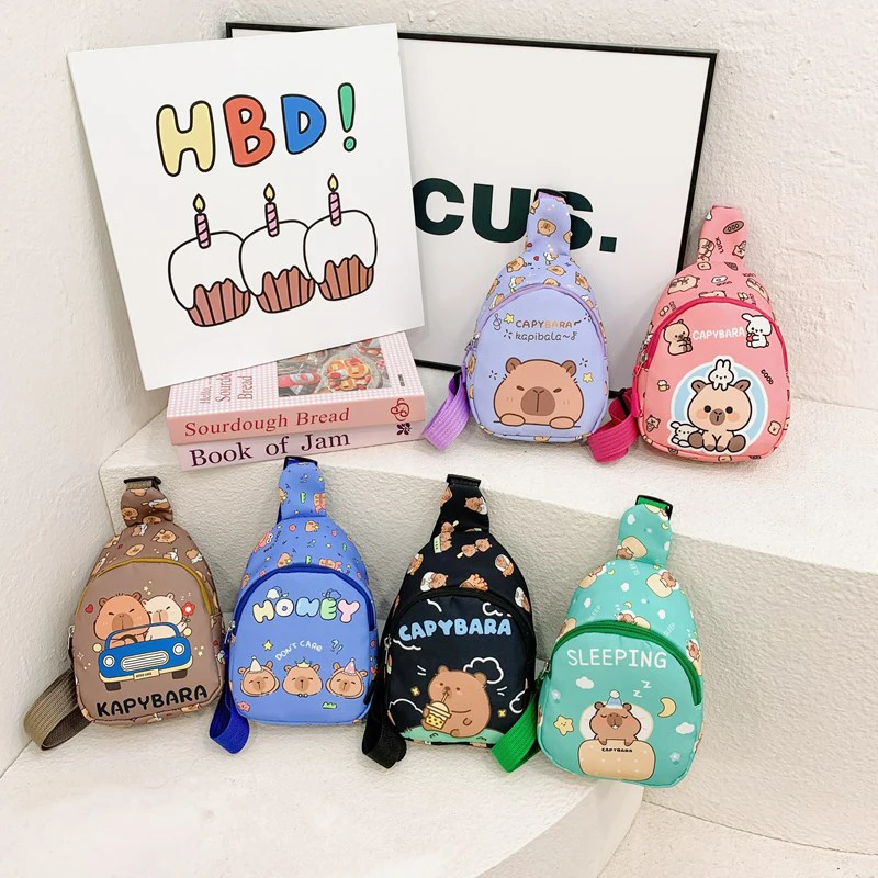 카툰 카피바라 메신저 백, 귀여운 인형 가방, 다기능 보관 가방, 카와이 카피바라 체스트 백, 패션 숄더백, 선물