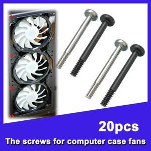 20PCS 컴퓨터 케이스 팬 긴 나사 라디에이터 PC 팬 나사 컴퓨터 냉각 섀시 팬 구성 요소 나사