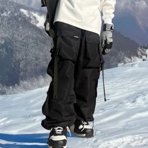 남성 여성의 대형 스키 스노우 보드 바지 방수 통기성 열 스노우 보드 바지 따뜻한 겨울 Pantalon De Nieve Mujer