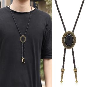 1/4pcs Mens American Tie 빈티지 서양 금속 독수리 버드 스톤 카우보이 모자 목걸이 펜던트 셔츠 칼라 넥타이 ﻿