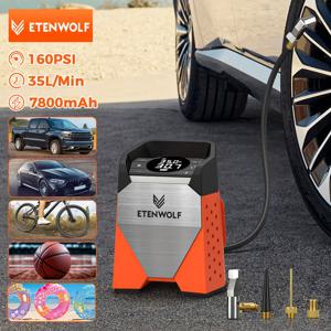 휴대용 7800mAh 공기 압축기, 자동차, 오토바이, 자전거 및 픽업용 초고속 타이어 팽창기, LED 조명, 디지털 디스플레이