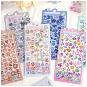 재미 있은 달콤한 Furit 아이스크림 애완 동물 드롭 3D 릴리프 스티커 Scrapbooking Diy 일기 장식 저널링 편지지 Kawaii 스티커