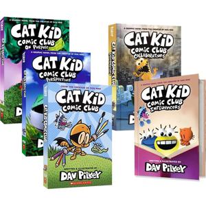 5 권/세트 오리지널 인기 고양이 키드 만화 클럽 도서 Dav Pilkey Cat Kid Comic Club의 모험영어 소설 도서