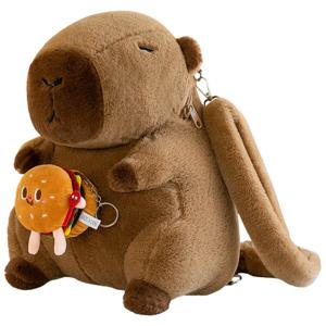 귀여운 Capybara 플러시 배낭 재미 있은 만화 Capybara 어깨 가방 학생 모피 가방 플러시 Capybara 학교 가방 어린이를위한