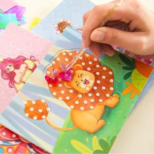 소녀 공주 꿈 Poke 그림 수제 재료 팩 어린이 Dressup 스티커 장난감 수제 DIY Poke Poke 음악