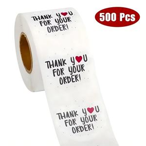 1 롤 500pcs Oder 스티커에 감사드립니다 DIY 중소기업 온라인 스토어 상점 포장 배송 액세서리
