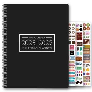 1Pc A4 2025.7-2027.6 월간 플래너 및 캘린더 북 2년 월간 2025년 7월부터 6월까지. 2027, 24개월, 스티커 3개 포함