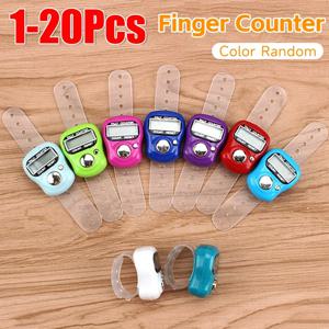 1-20pcs 손가락 카운터 링 5 디지털 LED 전자 핸드 헬드 탈리 카운터 클리커 카운터 이슬람 Tasbih 구슬