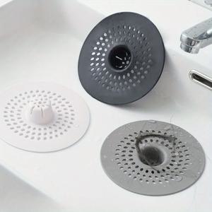 배수 구멍이있는 1pc 실리콘 배수 스트레이너 헤어 캐처 욕실 또는 주방 사용에 적합 샤워 배수 헤어 캐처