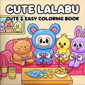 귀여운 만화 대담한-EASY 색칠하기 책 교육 스트레스 릴리프 문고본 그림 선물 성인 및 청소년을위한 낙서 그림책