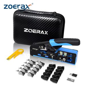ZoeRax 5 in 1 RJ45 CAT7 CAT6A 네트워크 도구 키트(압착 도구, 미니 와이어 스트리퍼, CAT7 커넥터, 스트레인 릴리프 부츠 및 블레이드 포함)