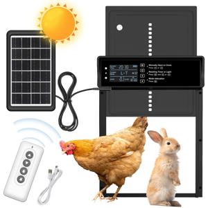 태양광 자동 닭장 문 자동 닭 문 태양열 및 USB 충전 닭 문 4가지 모드 타이머 및 조명 센서 포함