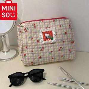 MINISO 패션 여성 귀여운 대용량 고양이 인쇄 메이크업 가방 숙녀 Instagram 여행 휴대용 화장실 가방 학생 펜 케이스