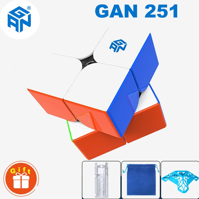 GAN 251M Gan251 M 프로 마그네틱 매직 큐브 속도 퍼즐 2×2 전문 2x2 어린이 장난감 (Gan251 V2 자기 없음) Cubo Magico