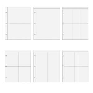 PLRBOK 투명 링 바인더 리필 슬리브, A5 1 2 4 포켓, 3 홀, 4 × 6, 10 × 15, 4R 포토카드, 노트북 사진 앨범 카드 페이지, 10 개
