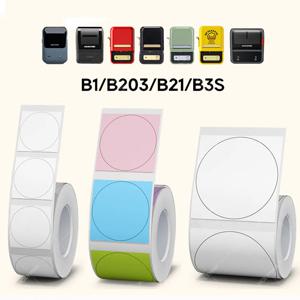 NiiMBOT-B21 B3S B1 라운드 라벨 인쇄 스티커, 자체 접착 열 방수 디지털 번호 케이크 씰링 스티커 용지