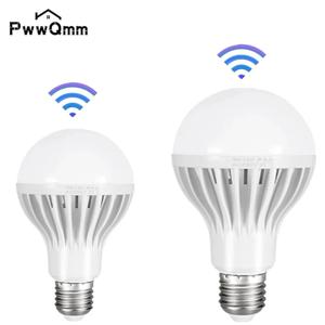 PwwQmm LED 자동 스마트 적외선 바디 센서 조명, LED 전구, 사운드 센서 램프, 콜드 화이트, E27, 220V, 12W, 9W, 7W, 5W, 3W