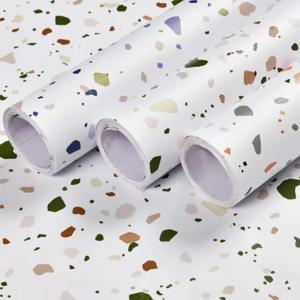 Terrazzo 단색 방수 자체 접착 벽지, 거실 어린이 침실 장식 비닐 주방 캐비닛 접촉지