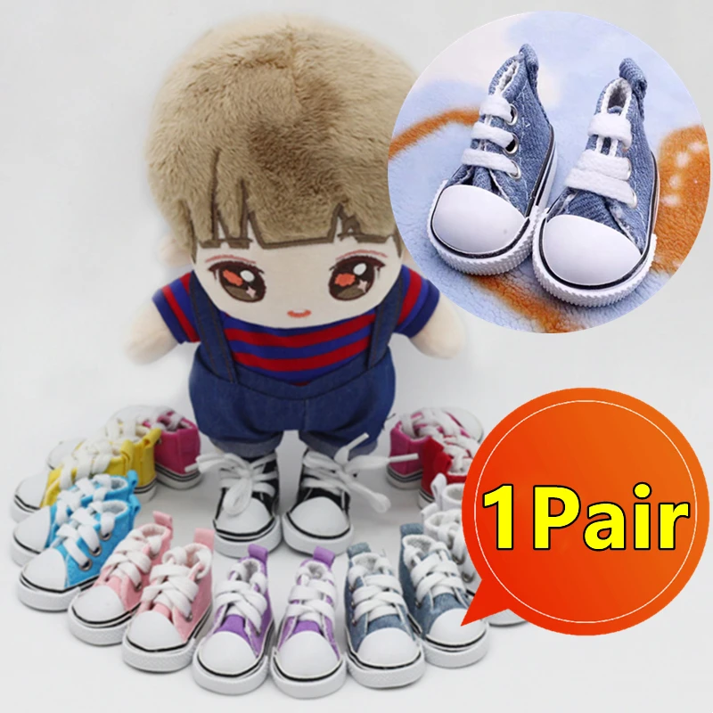새로운 1/6 BJD 인형 신발 인형 용 수제 5 CM 신발 미니 캔버스 신발 끈 인형 놀이 집 드레스 액세서리 어린이 장난감 선물