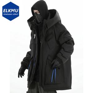 멀티 포켓 겨울 자켓 Techwear 전술 코트 남성 패션 streetwear 대형 파카 따뜻한 후드 자켓 윈드 브레이커 2023