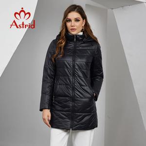 Astrid 2023 가을 겨울 여성 파카 코트 후드 롱 슬림 퀼트 자켓 방풍 겉옷 여성 코튼 패딩 오버 코트