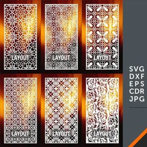 400 Pcs 파일 DXF CDR EPS SVG 형식 2023 새로운 룸 디바이더 패널 스텐실 창 CNC 레이저 Cricut 컷 디자인 장식 벡터