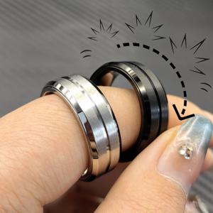 EDC Fidget 슬라이더 패션 액세서리 성인을위한 래칫 링 스트레스 릴리프 금속 ADHD 캐주얼 Fidget Rings Haptic Coin