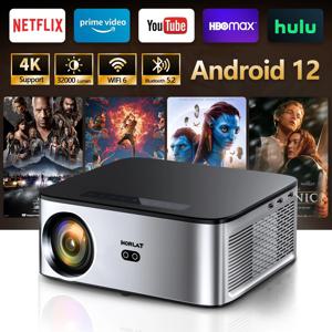 Horlat 프로젝터 1600Ansi 루멘 야외 1080P 풀 HD 비머 4K 비디오 WiFi 안드로이드 프로젝터 3D 영화 홈 시어터 게임 장치