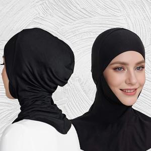 패션 단색 모달 기본 Hijab Turban 우아한 얇은 통기성 인스턴트 Hijab 탄성 풀오버 모자 여성 캐주얼 야외