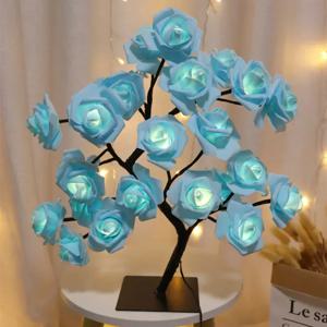 LED 테이블 램프 장미 꽃 나무 USB 야간 조명 홈 인테리어 LED 테이블 조명 파티 크리스마스 웨딩 침실 장식
