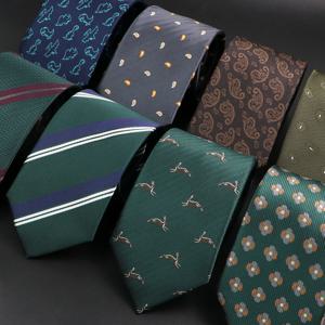 남성용 참신 스트라이프 도트 동물 넥타이 웨딩 비즈니스 넥타이 스키니 슬림 7cm 너비 남성 신랑 정장 셔츠 넥타이 액세서리
