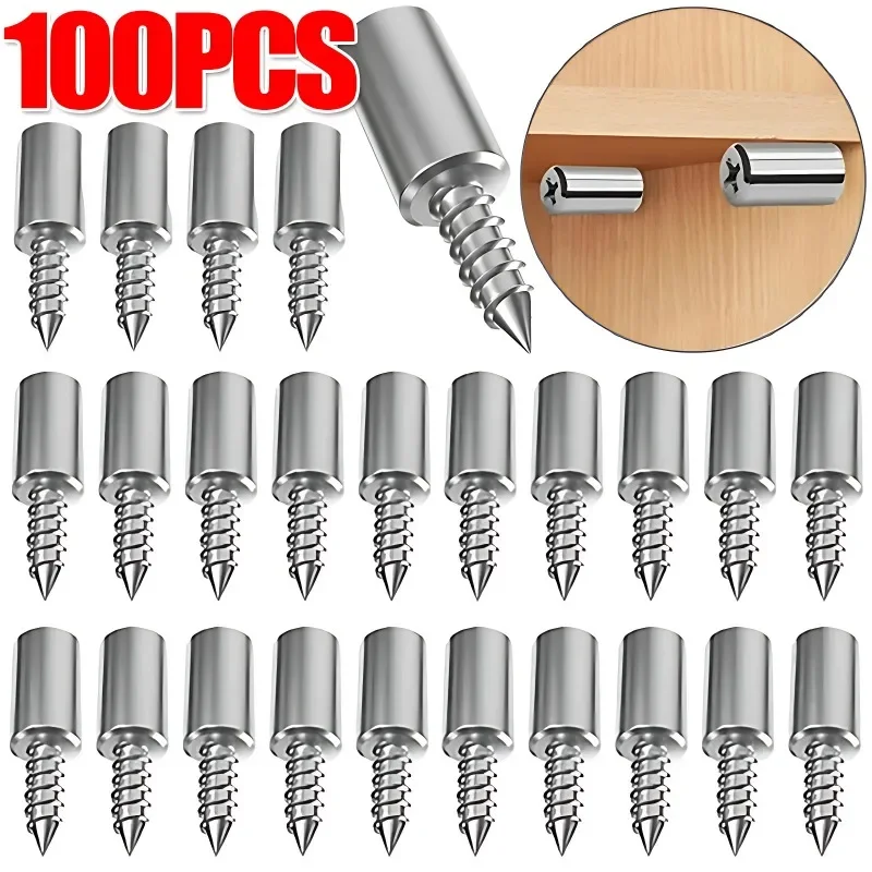 100/10PCS 셀프 태핑 나사 레이어 플레이트 홀더 옷장 Septum 브래킷 미끄럼 방지 슬리브가있는 고정 나사 선반 지지대