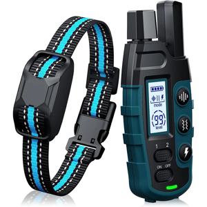 원격 충전식 방수 E 칼라 경고음 진동 충격 고품질 애완 동물 훈련과 3300Ft 개 훈련 칼라