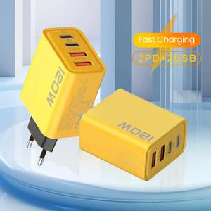 2 USB 2 타입 멀티 포트 모델 120W 벽면 충전기 USB PD 어댑터 (샤오미, 아이폰 13, 12, 삼성 휴대폰용)