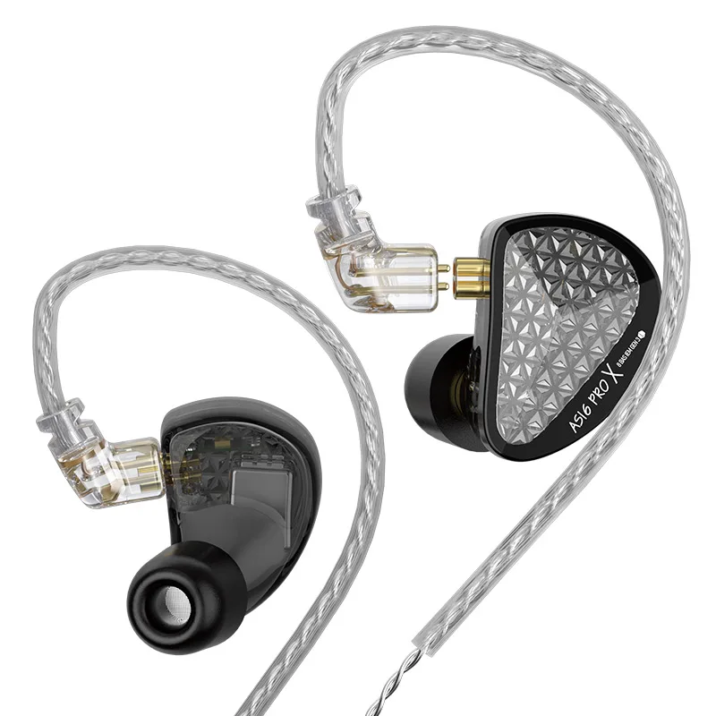 KZ AS16 PRO X 16BA 이어폰 형 이어폰 8 밸런스드 아마츄어 헤드셋 고음질 HiFi 모니터 이어폰 ASX ZS10PRO AST AS12