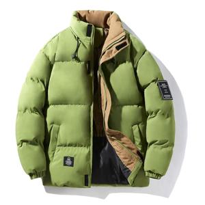 패치 워크 Thicken Puffer Jacket 남성 새 겨울 파카 다운 코트 한국 패션 남성 하이 스트리트 스탠드 칼라 코튼 패딩 자켓