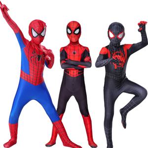 소년 소녀 스파이더 맨 코스프레 의상 크리스마스 할로윈 슈퍼 히어로 마일즈 모랄레스 스파이더 맨 젠타이 바디 슈트 점프 슈트