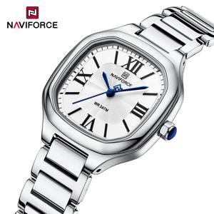 NAVIFORCE 브랜드 고품질 여성 쿼츠 시계 스테인레스 스틸 스트랩 캐주얼 우아한 방수 손목 시계 Relogio Feminino 2024