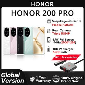 새로운 오리지널 글로벌 버전 Honor 200 Pro ELP-NX9 스냅드래곤 8S Gen 3 6.78인치 120Hz AMOLED 5200mAh 100W 유선 66W 무선 NFC