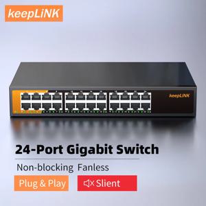 KeepLiNK 기가비트 이더넷 스위치, 비관리형 플러그 앤 플레이, 24 포트