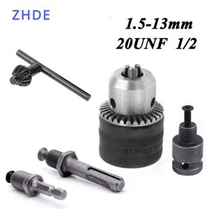 ZHDE1.5-13mm 변환기 1/2 20UNF 키 드릴 척 나사 퀵 체인지 어댑터 SDS 1/4 임팩트 드라이버 렌치 비트 연결로드 육각
