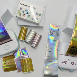 포켓 프린터, 저널 장식, DIY 사진 공예용 홀로그램 감열지 53mm 실버/퍼플/골드
