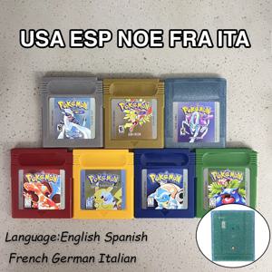 GBC 비디오 게임 카트리지 콘솔 카드 포켓몬 블루/크리스탈/그린/골드/레드/실버/옐로우 다국어 지원 고품질