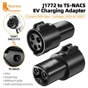 Feyree EV 충전기 어댑터 Type1 J1772-Tesla TS-NACS 소켓 EVSE 전기 자동차 용 변환 소켓 Tesla Model3/Y/S/X