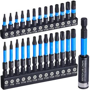10/20PCS 충격 Torx 드릴 비트 세트 육각 머리 생크 자기 스크류 드라이버 스크루 드라이버 비트 렌치 S2 전기 드릴 도구