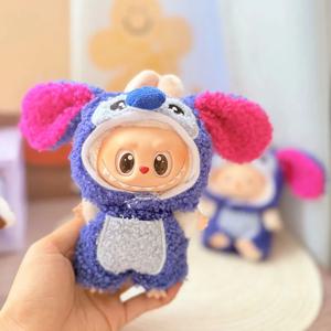 Labubu 인형 옷 스티치 의상 세트-17cm Pullip Blythe OB11 BJD 인형을위한 귀여운 만화 캐릭터 복장