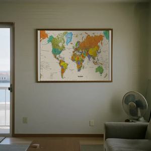 레트로 부직포 포스터 100*70cm 세계지도 캔버스 장식 그림 벽 인쇄 사무실 룸 홈 장식 학교 용품