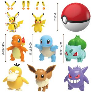 Pok é mon Pok é Ball 액션 피규어 GENGAR CHARMANDER LAPRAS MEWTWO PSYDUCK 수제 장식품 어린이 조립 장난감 선물
