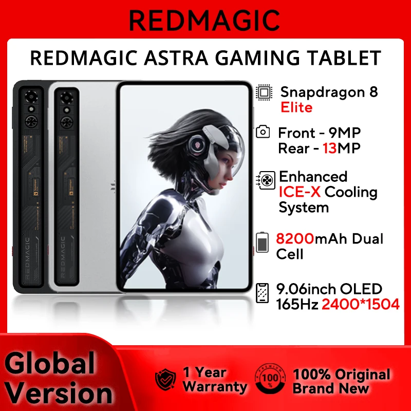 글로벌 버전 Redmagic Astra 게이밍 태블릿 NP05J Snapdragon 8 Elite 9.06