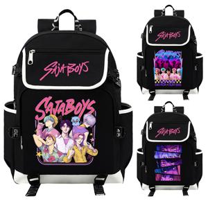 Kpop Demon Hunters Saja 소년 배낭 학생 십대 패션 배낭 고등학교 배낭 Mochila